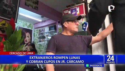 Cercado de Lima: denuncian que extranjeros rompen lunas de vehículos y cobran cupos
