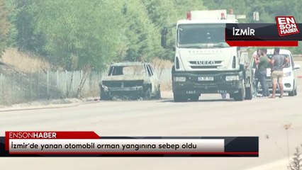 İzmir'de yanan otomobil orman yangınına sebep oldu