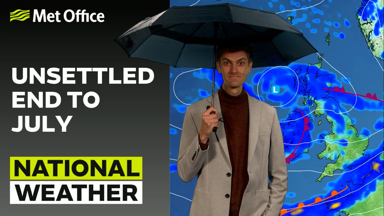 Met Office Evening Weather Forecast 30/07/23 – Rain moving further northeast