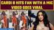 Cardi B hurls microphone at fan who tosses a drink at her onstage | watch | Oneindia News