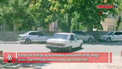 Sokak ortasında drift terörü kamerada