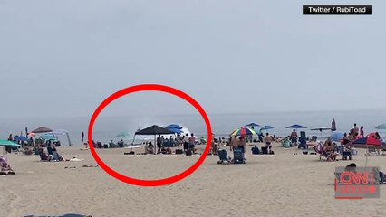 ABD’de afiş taşıyan uçak kalabalık plaja düştü