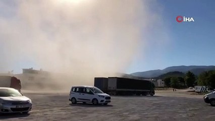 Edremit'te hortum paniği kamerada