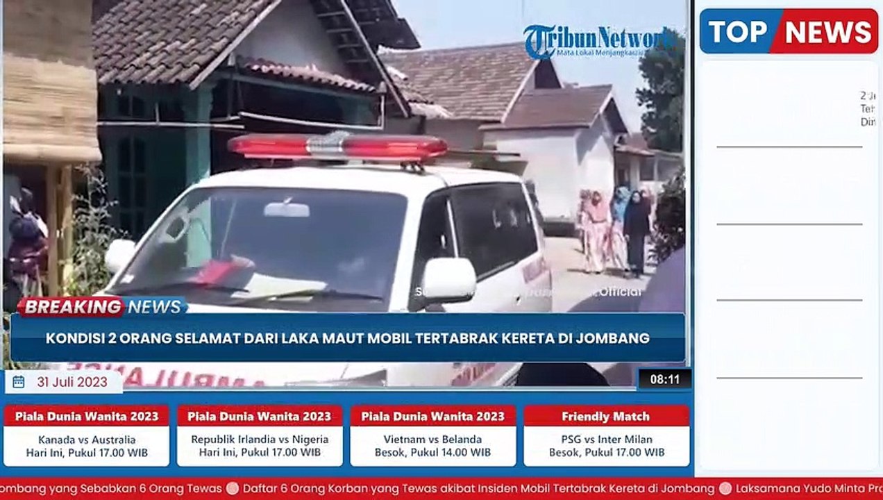 Kondisi 2 Korban Selamat Laka Maut Mobil Tertabrak Kereta Api di Jombang, 6 Orang Meninggal