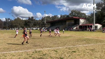 Amazing last minute try between Manildra Rhinos v Canowindra Tigers