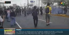 Policía peruana hiere al menos 12 periodistas durante protestas