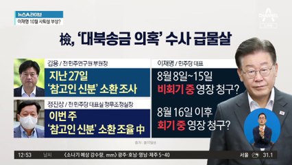檢, ‘대북송금 의혹’ 수사 속도…‘李 영장’ 청구 시점 주목