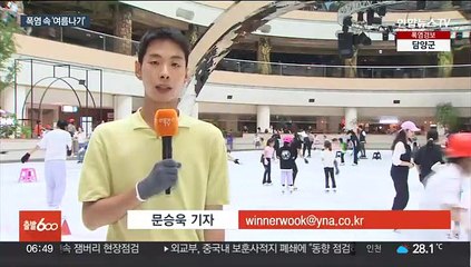 "무더위 식혀라"…물에 '풍덩' 얼음 위 '씽씽'