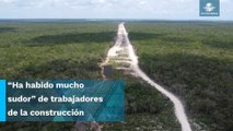 López Obrador califica al Tren Maya como una obra “majestuosa”, tras supervisar la obra