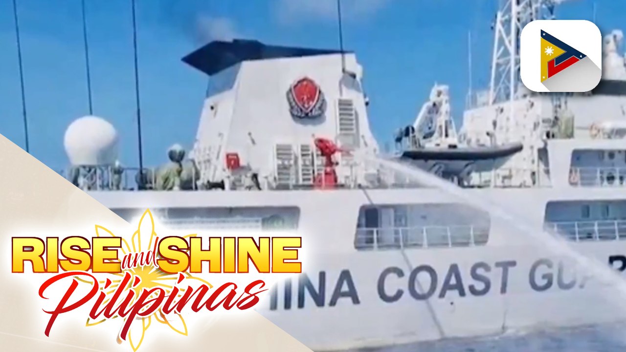 CCG, binomba ng tubig ang barko ng Pilipinas na magsasagawa ng resupply mission sa Ayungin Shoal