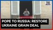 Pope Francis appeals to Russia to restore grain deal with Ukraine
