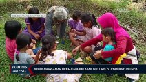 Seru! Anak-anak Bermain dan Belajar Melukis di Atas Batu Sungai