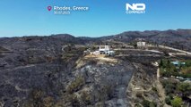 تصاویر هوایی از اراضی سوخته «رودس»؛ آتش‌سوزی با این جزیره یونان چه کرد
