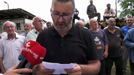 Rize’de Söğütlü ve Balıkçı köyü sakinleri, yıkım kararına karşın sahil yoluna kurulan şantiyenin kaldırılmamasını protesto etti