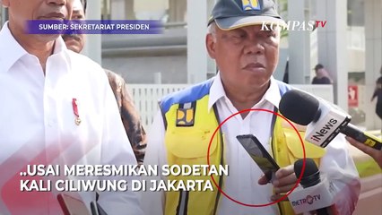 Aksi Menteri Basuki Pegang HP Ikut Wawancarai Jokowi Soal Sodetan Ciliwung