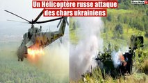 Destruction brutale : Un Hélicoptère russe détruit chars ukrainiens