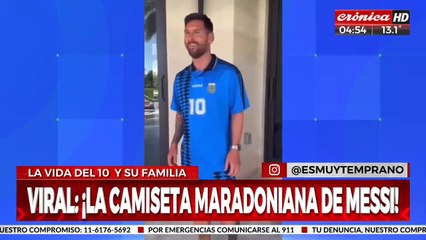 Lionel Messi lució la mítica camiseta de Maradona