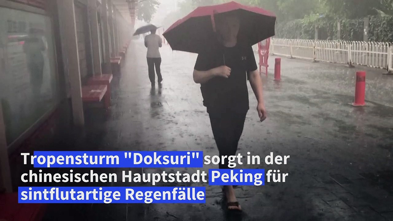 Sinflutartige regenfälle in peking - zwei tote