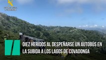 Diez heridos al despeñarse un autobús en la subida a los Lagos de Covadonga
