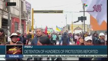 Peruvian police detain hundreds of protesters in Lima