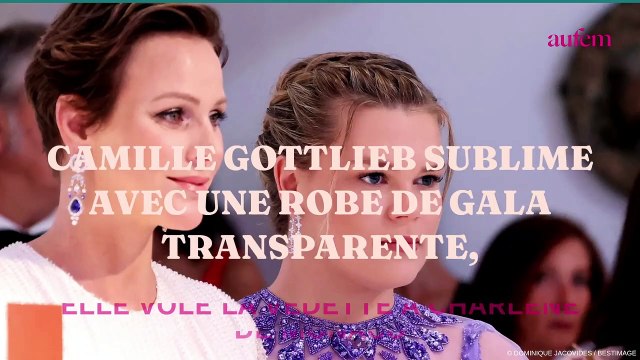 Camille Gottlieb sublime avec une robe de gala transparente, elle vole la vedette à Charlène de Monaco