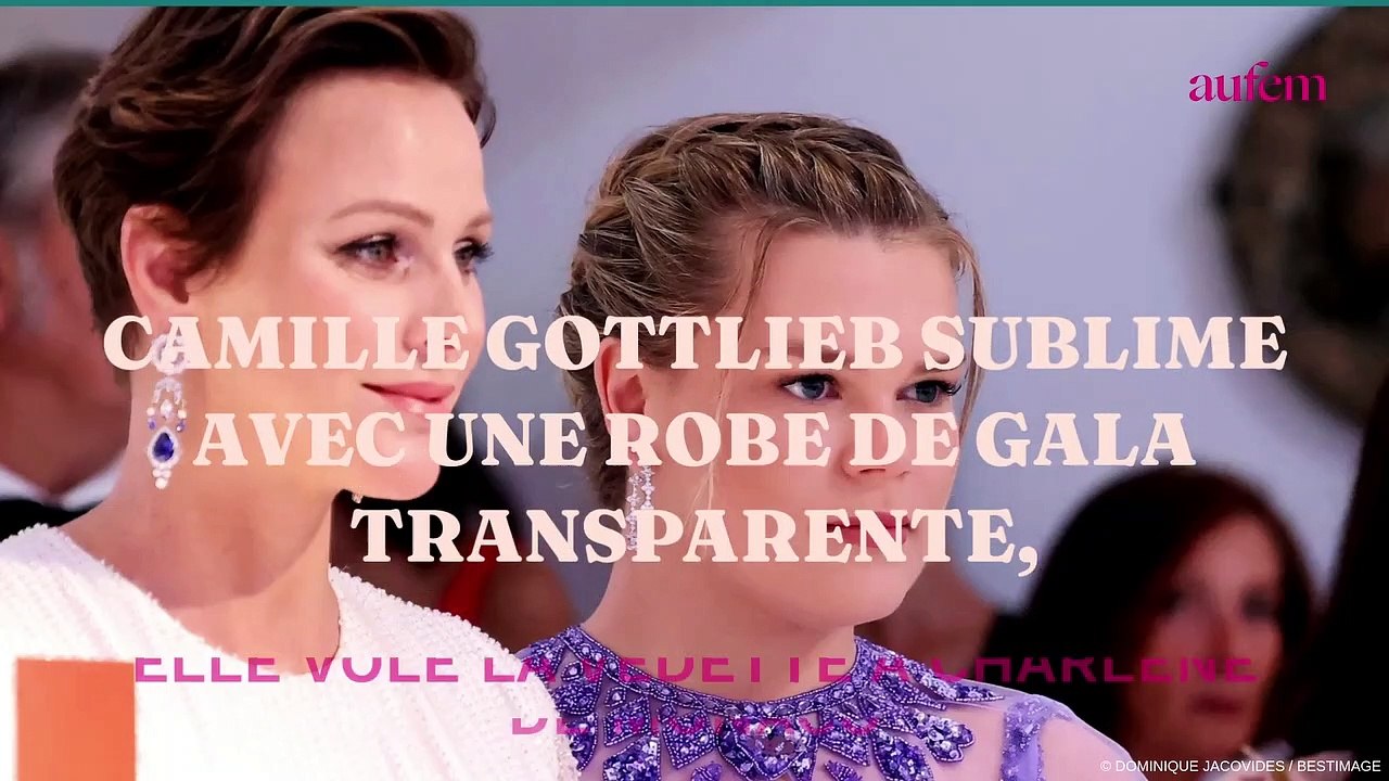 Camille Gottlieb sublime avec une robe de gala transparente, elle vole la vedette à Charlène de Monaco