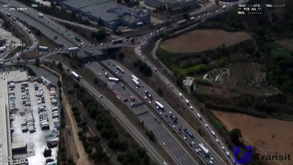 Un camión lleno de cerdos vuelca en la AP-7 y bloquea la autopista dejando 10 km de retenciones