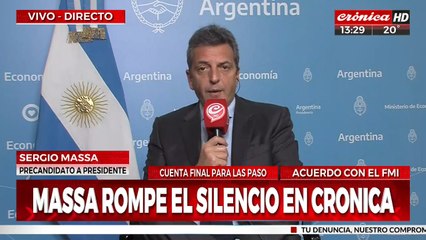 Massa: "Los argentinos tenemos que recuperar la autonomía"