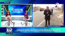 El Agustino: dos motociclistas mueren al chocar en la Vía de Evitamiento