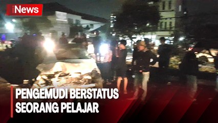 Mobil Sedan Terbakar usai Tabrak Marka Jalan dan Pak Ogah hingga Tewas  di Ring Road Barat Sleman