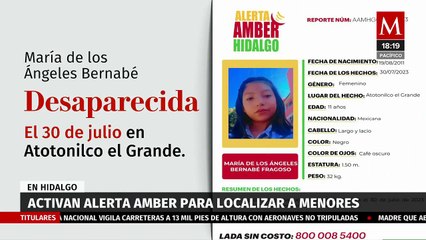 Activan Alerta Amber para localizar a dos menores de edad en Hidalgo