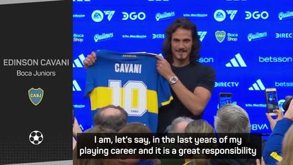 Cavani inspired by chance to wear Boca's number 10 jersey