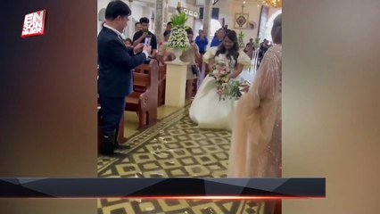 Filipinler'de Doksuri Tayfunu'nun ardından sel suları altında düğün yapıldı