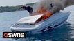 Boaters jump off boat moments before it explodes