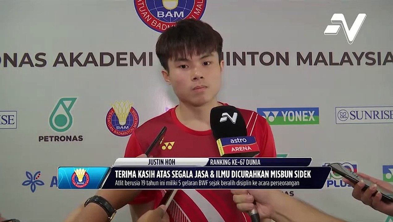 Pemain Perseorangan Remaja Negara, Justin Hoh bertekad akan mengikut ajaran Datuk Misbun Sidek bagi penuhi aspirasi bergelar jaguh dunia