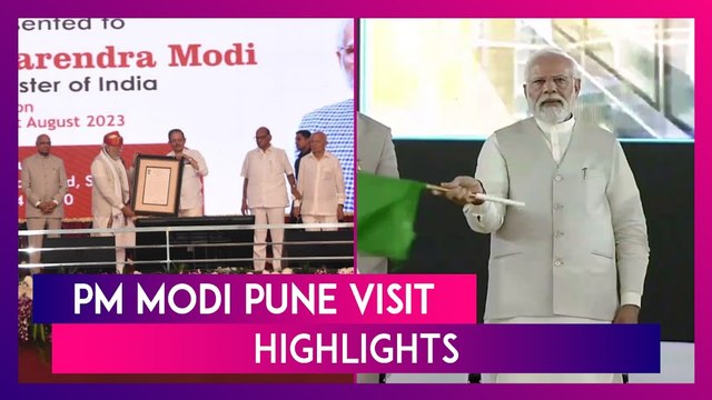 PM Narendra Modi Conferred With Lokmanya Tilak National Award In Pune, Shares Stage With Sharad Pawar