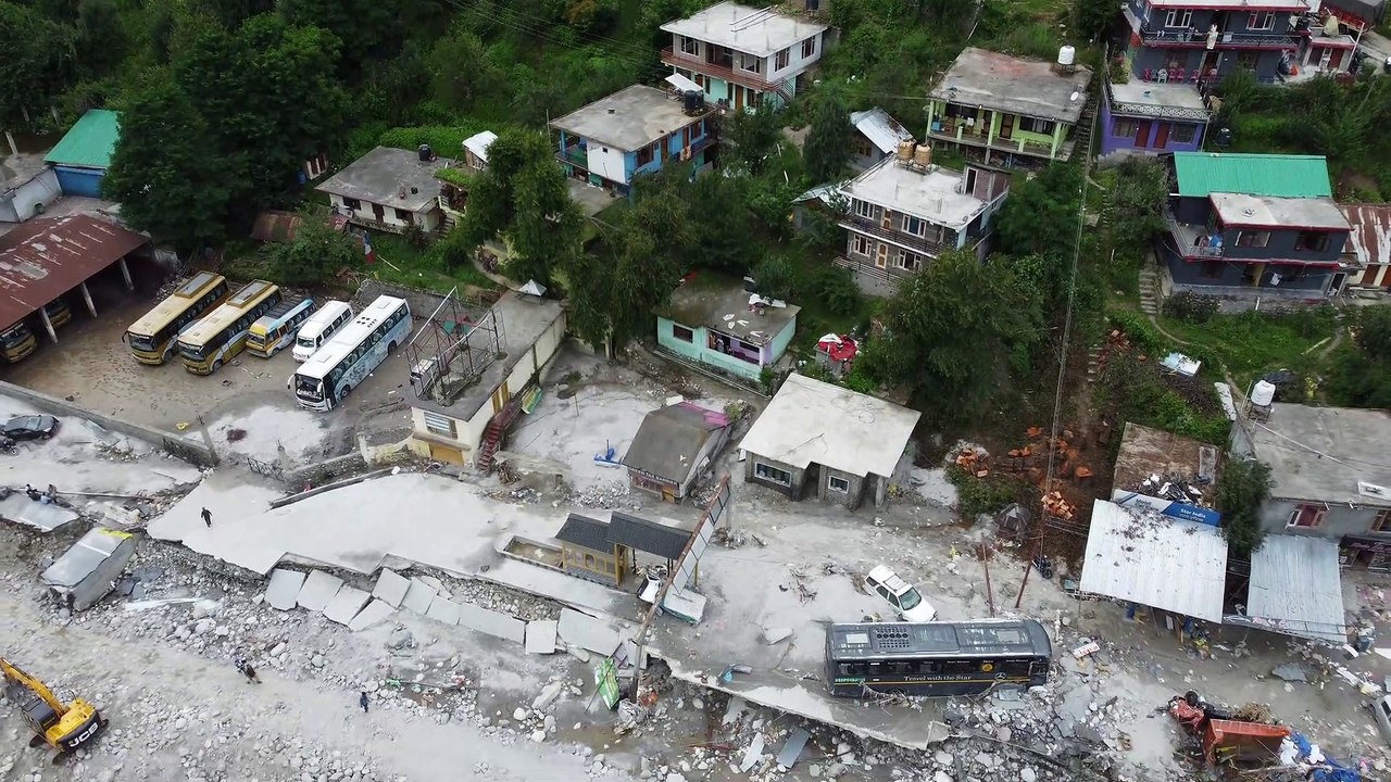 Trail of Destruction - Himachal Pradesh Floods , Rains  - Kullu , Manali, Mandi , Kasol, Manikaran