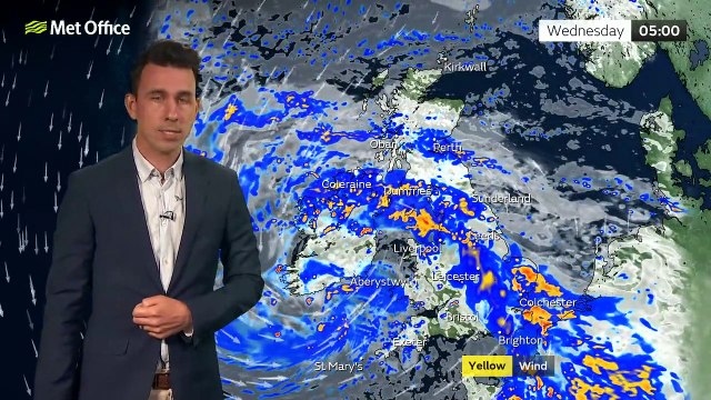 Met Office Afternoon Weather Forecast 01/08/2023 - Windy and wet weather to come