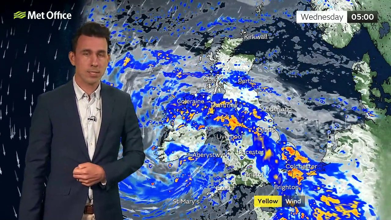 Met Office Afternoon Weather Forecast 01/08/2023 -  Windy and wet weather to come
