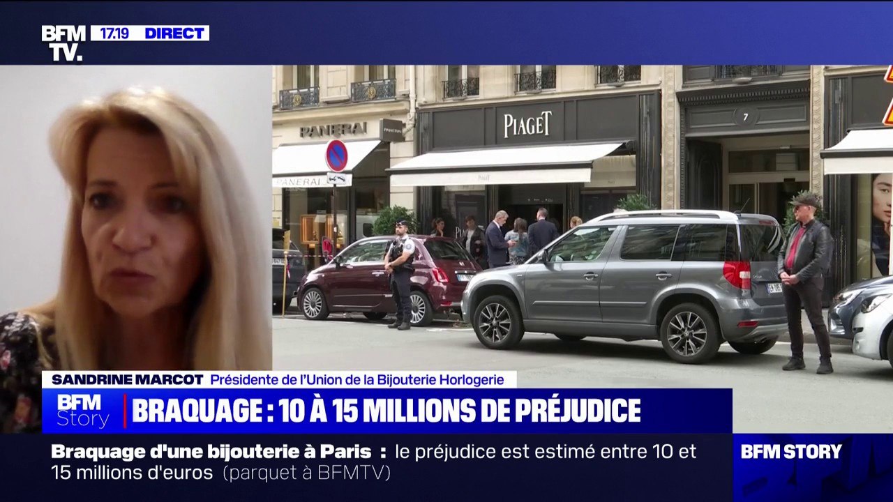 Braquage à Paris: "Ce sont souvent des réseaux très bien organisés qui organisent ce type de braquages", pour Sandrine Marcot (présidente de l'Union de la Bijouterie Horlogerie)