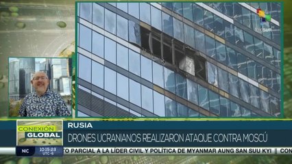 Dron ucraniano impactó edificio en Rusia