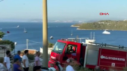 Bodrum'da Otluk ve Makilik Alanda Yangın Çıktı