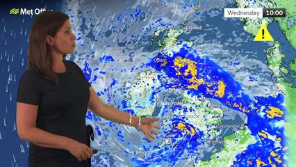 Met Office Evening Weather Forecast 01/08/2023 - Wet and windy through Wednesday