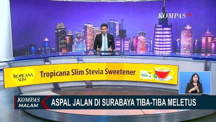 Begini Proses Penambalan Aspal Jalan di Surabaya Tiba-Tiba Meletus