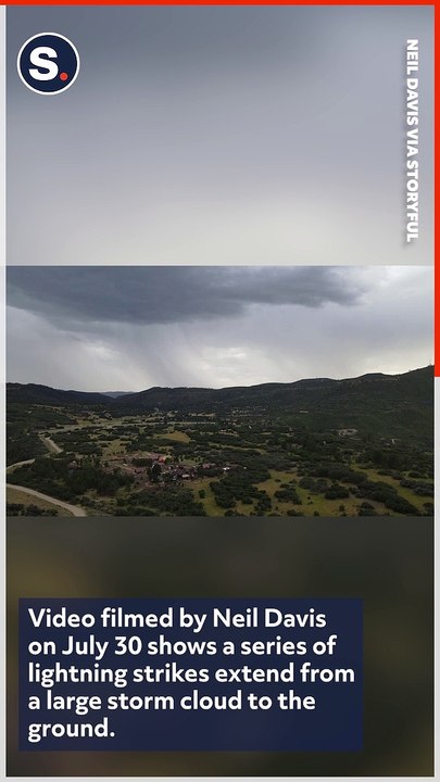 Lightning Bolt Illuminates Sky During Storm in Mancos, Colorado