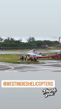 Laeticia et Joy Hallyday à bord d'un hélicoptère direction Saint-Barthélémy : bien arrivées