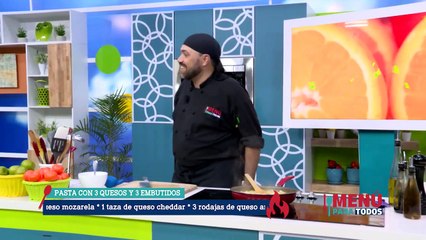 Pasta con 3 Quesos y 3 Embutidos