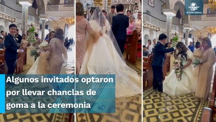 ¡El amor todo lo puede! Pareja se casa en iglesia inundada