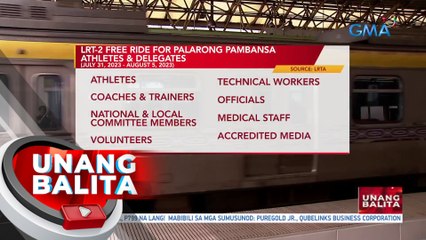 LRT-2 free ride for Palarong Pambansa Athletes & Delegates (July 31, 2023 - August 5, 2023)  | UB