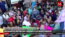 Migrantes intentan cruzar frontera tras pocas citas en CBP ONE en Nuevo Laredo
